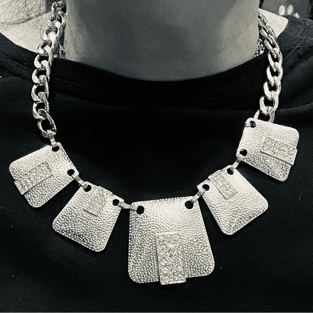 Silver Statement Necklace - image 2